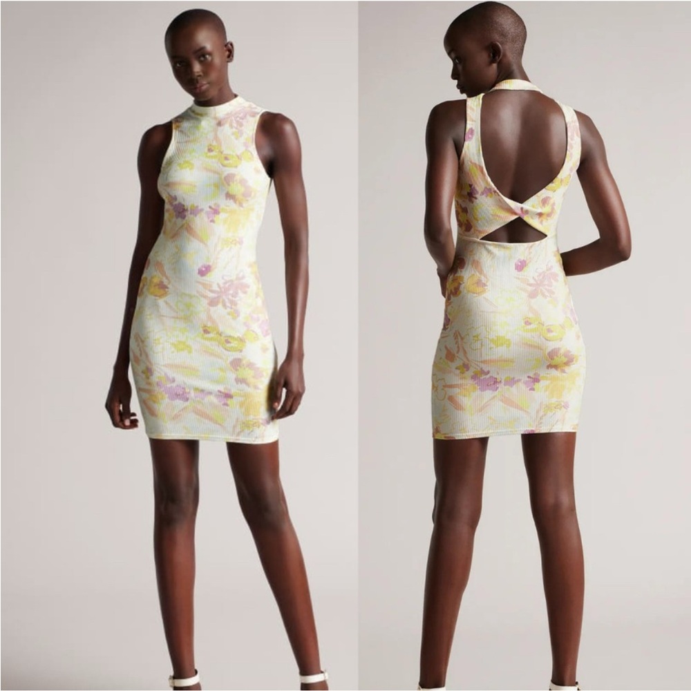 New Ted Baker Effi Twist Back Bodycon mini short Dress TB size 2 US 4-6 small